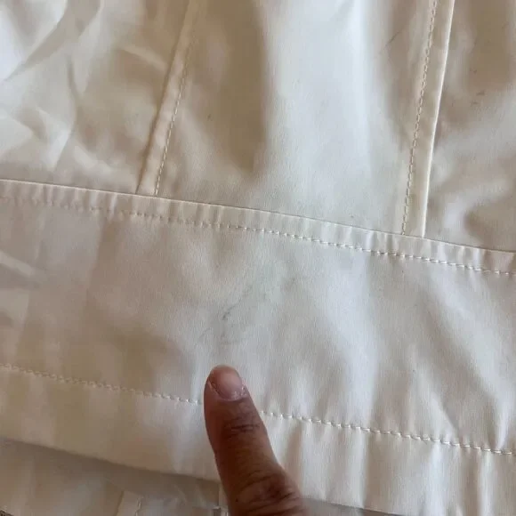 Coldwater Creek Women Ivory Hooded Long Vest Jacket Petite Large Water Repellent - Picture 13 of 13